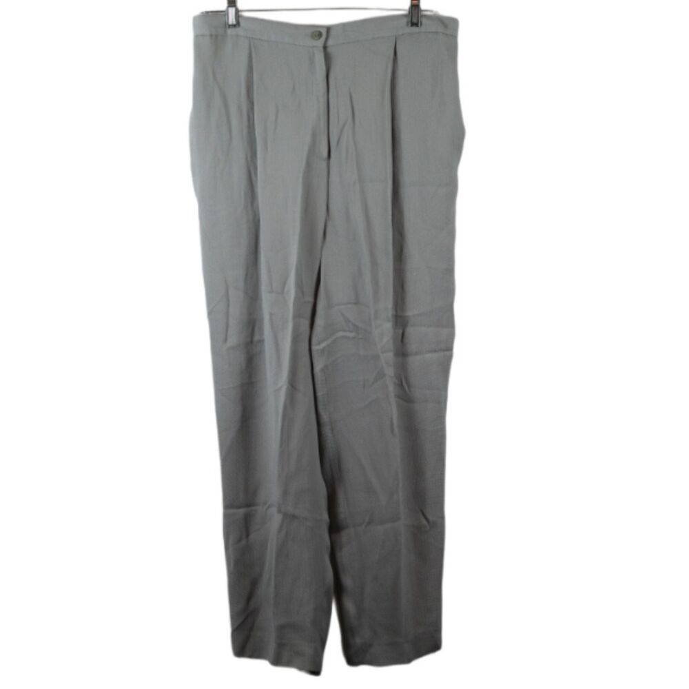 Tamotsu Light Blue Women's Dress Pants Front Zip Button Closure 2 049